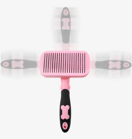 Perie din plastic cu maner rotativ pentru animale de companie