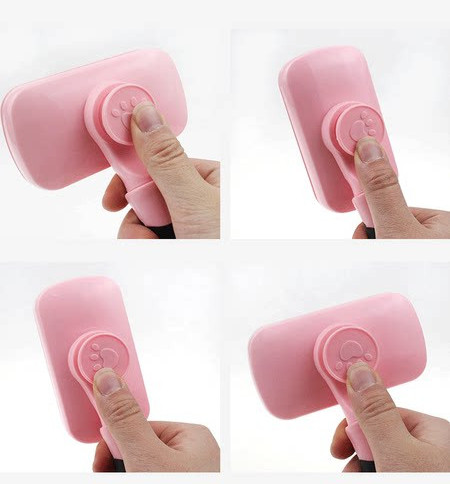 Perie din plastic cu maner rotativ pentru animale de companie