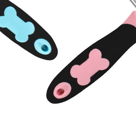 Češalj za pse od nehrđajućeg čelika s plastičnom ručkom