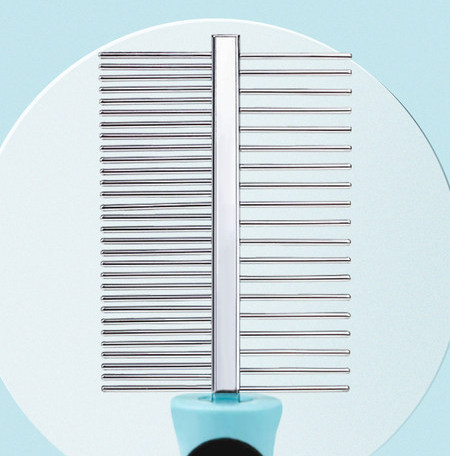 Češalj za pse od nehrđajućeg čelika s plastičnom ručkom