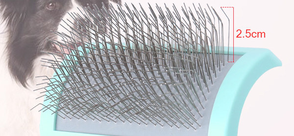 Perie pentru câini cu păr lung cu mâner din plastic