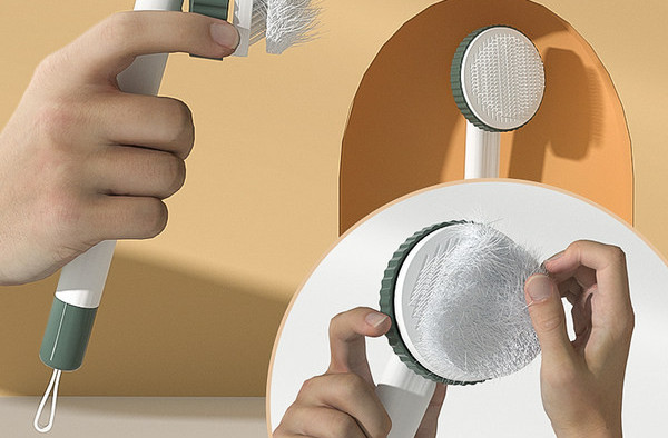 Pieptene pentru câini în formă rotundă de mai multe culori