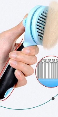 Brush for dogs with metal cutters pliers and rubber glove