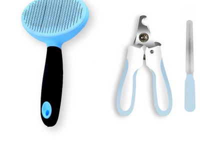 Hari koertele metallist lõikuritega tangid ja kummikinnas