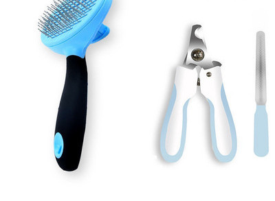 Hari koertele metallist lõikuritega tangid ja kummikinnas