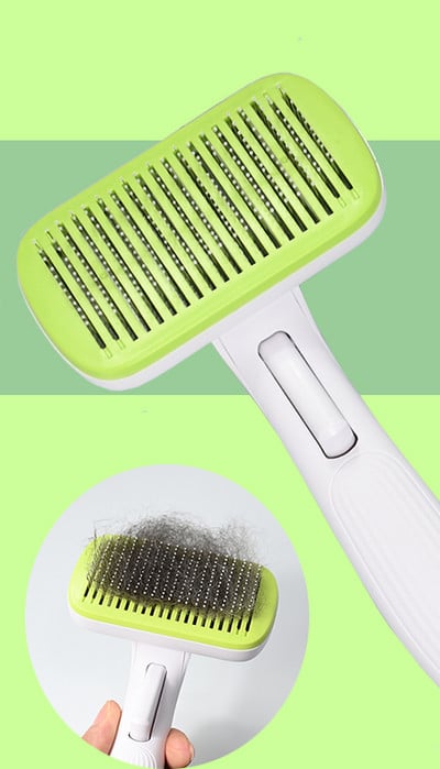 Četka za kućne ljubimce s gumbom za jednostavno čišćenje