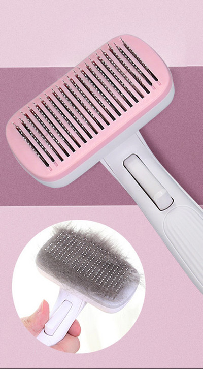 Četka za kućne ljubimce s gumbom za jednostavno čišćenje