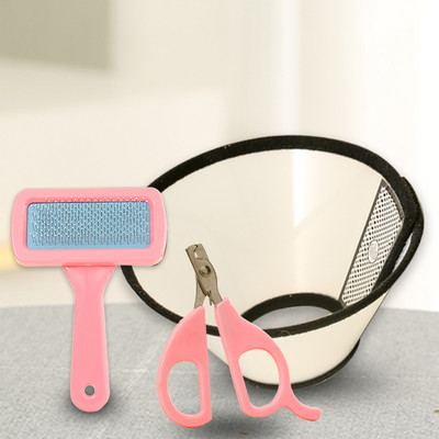 Perie pentru caini cu maner din plastic