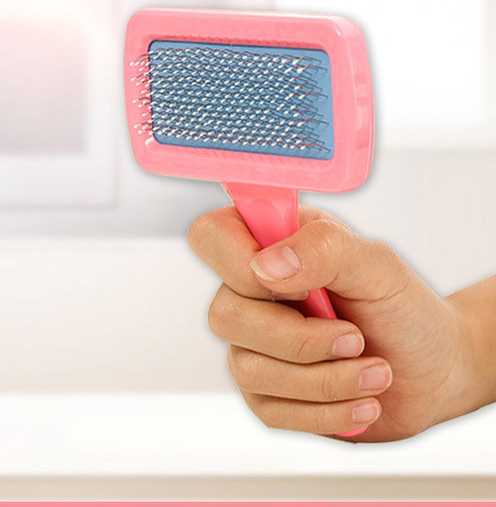 Perie pentru caini cu maner din plastic