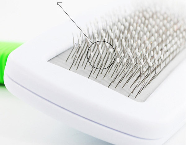 Pieptene pentru caini in doua culori