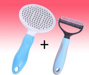 Perie cu maner din plastic pentru caini