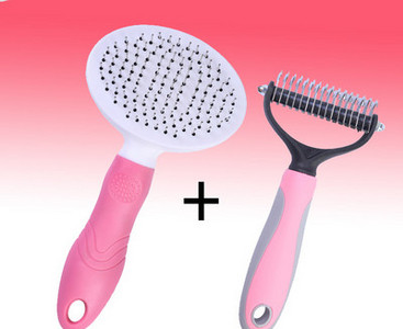 Perie cu maner din plastic pentru caini