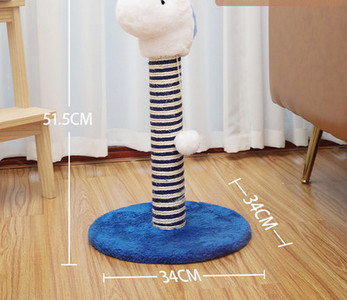 Cățărator pentru pisici cu o zgârietură din hârtie ondulată și o minge