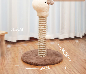 Cățărator pentru pisici cu o zgârietură din hârtie ondulată și o minge