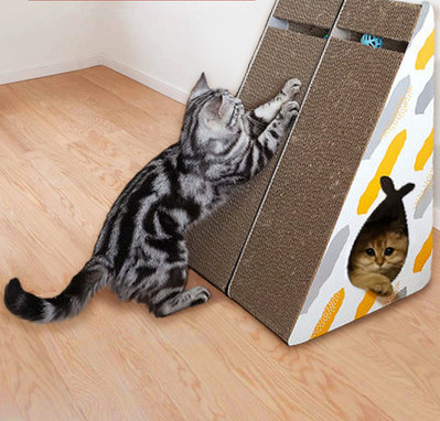 Вертикална драскалка от гофрирана хартия за котки