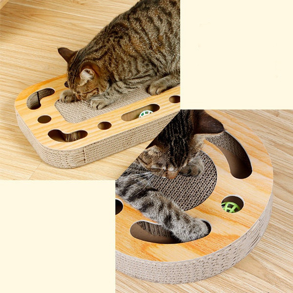 Ξύλινη ξύστρα για γάτες σε διάφορα σχήματα