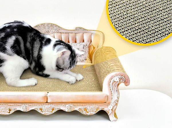 Velika grebalica za mačke od valovitog papira i krevet - 2 u 1