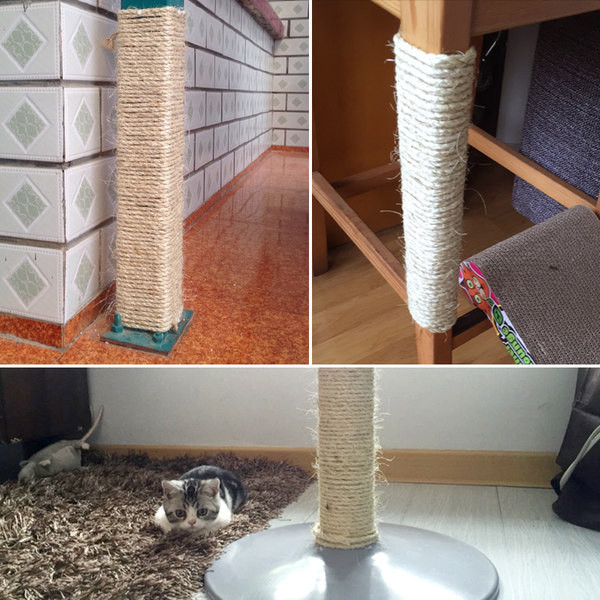 Kanapių virvė katėms draskyti