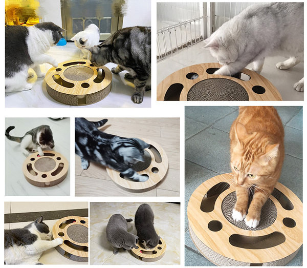 Ξύστρα νυχιών γάτας με μπάλα παιχνιδιού