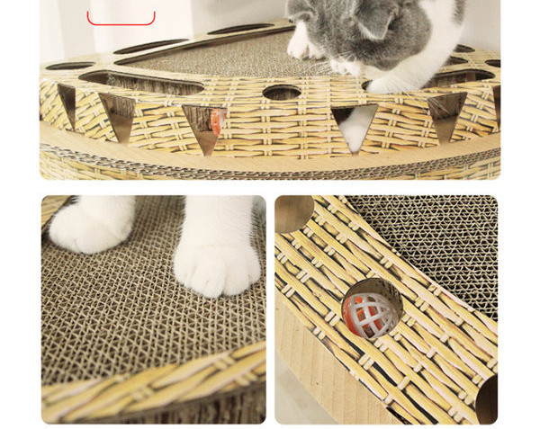 Scarlet pentru pisici din hartie ondulata cu un loc de dormit