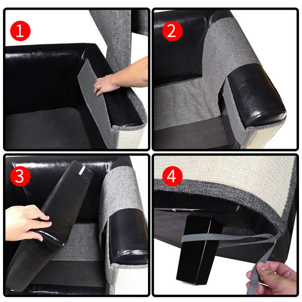 Tekstilinis kačių draskytuvas, skirtas montuoti ant baldų