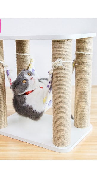 Drvena penjalica s visećom mrežom za mačke