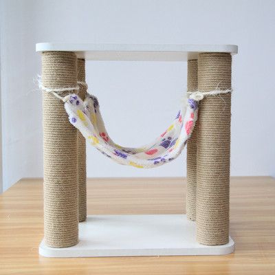 Drvena penjalica s visećom mrežom za mačke