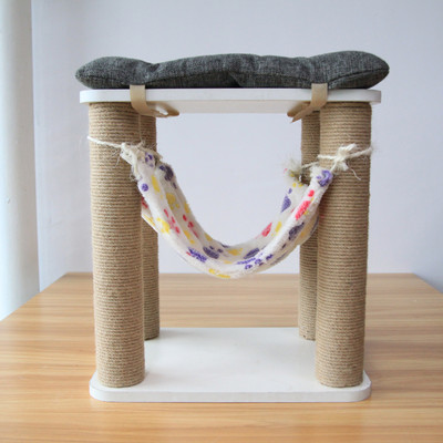 Drvena penjalica s visećom mrežom za mačke