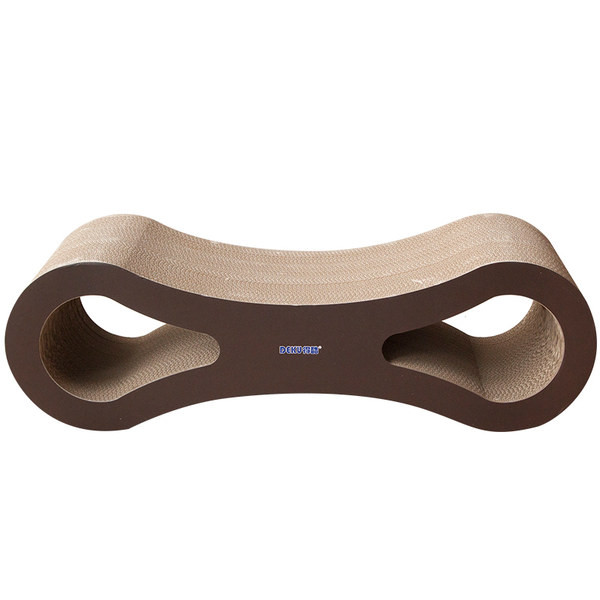 Zgarietoare mare pentru pisici din hartie ondulata si lemn