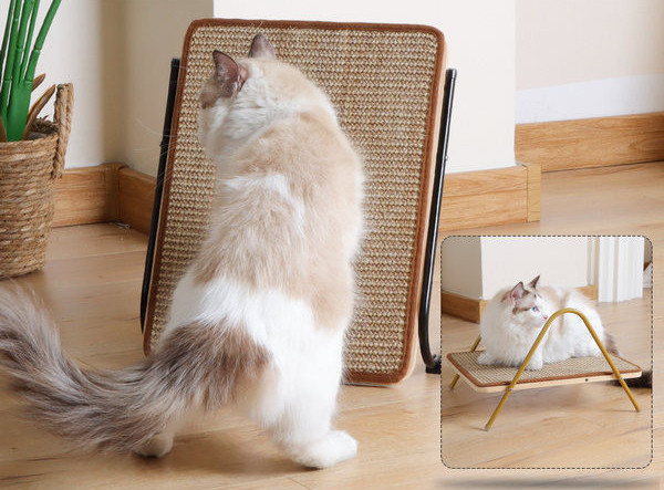 Koka gulta kaķiem ar sizala spilventiņu