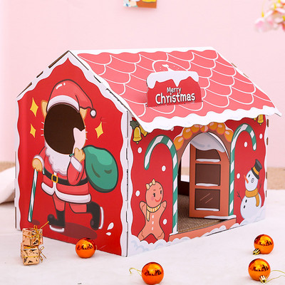 Kaķu kartona māja ar aplikāciju