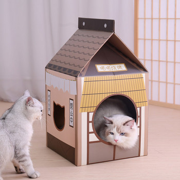 Ξύστρα γάτας σε σχήμα κουτιού γάλακτος - πολλά μοντέλα