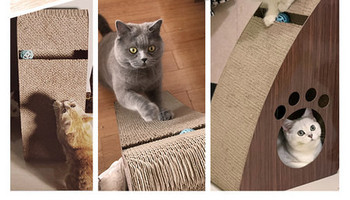 Τουαλέτα και  ξύστρα για  γάτας από κυματοειδές χαρτί