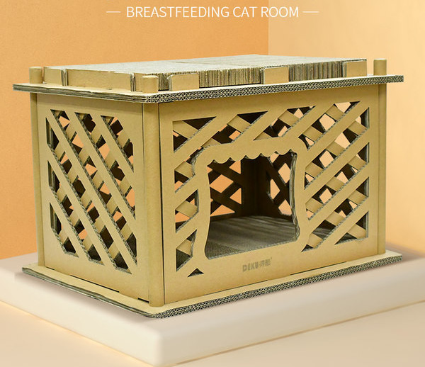 Casă pentru pisici și racletă pentru unghii - 2 în 1