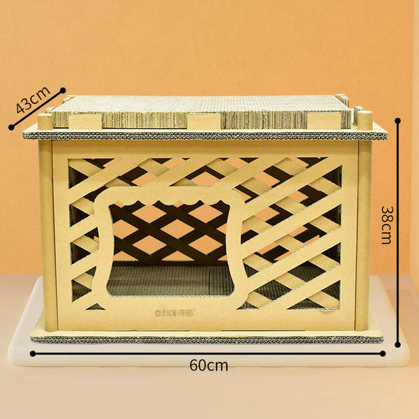 Casă pentru pisici și racletă pentru unghii - 2 în 1