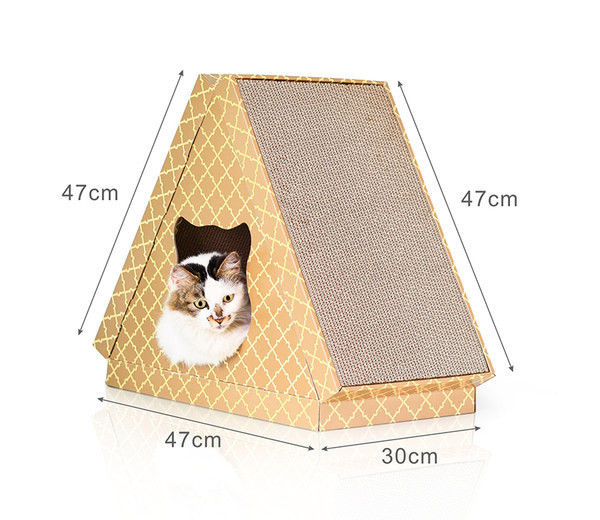 Casă de carton pentru pisici pentru zgâriere