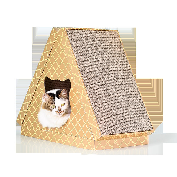 Casă de carton pentru pisici pentru zgâriere