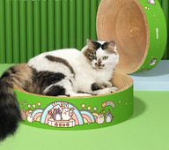 Zgarietor rotund pentru pisici cu hartie ondulata