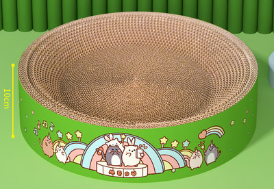 Zgarietor rotund pentru pisici cu hartie ondulata