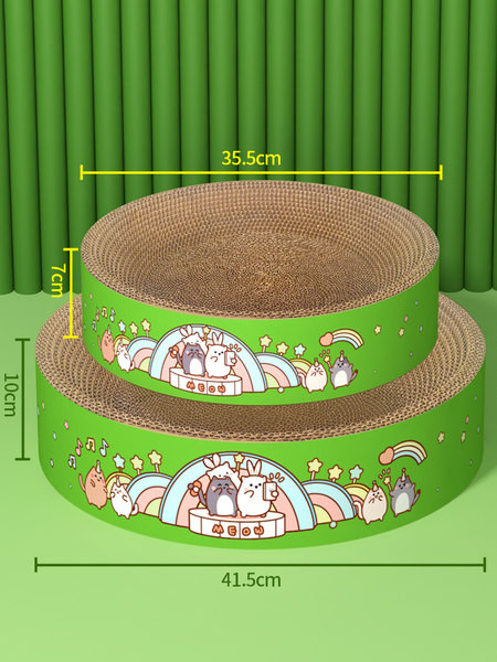 Zgarietor rotund pentru pisici cu hartie ondulata