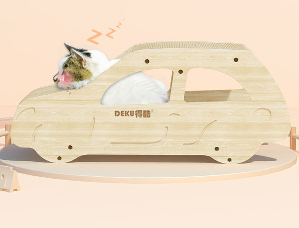 Zgarietoare din lemn pentru pisici in cinci modele