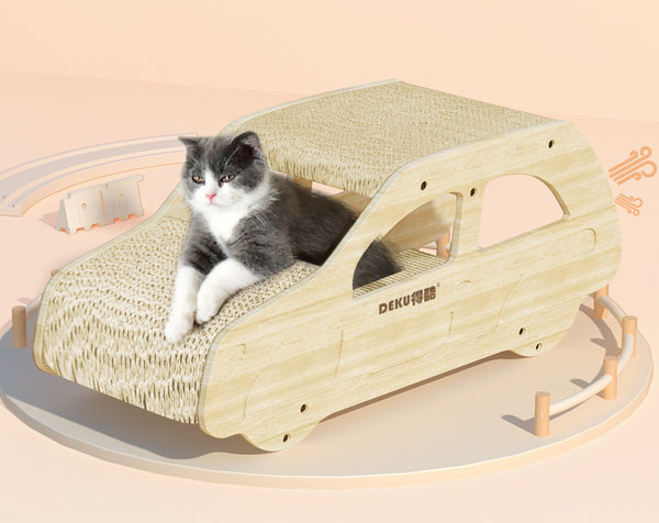 Zgarietoare din lemn pentru pisici in cinci modele