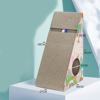Skrāpējamais dēlis kaķiem mājas formā