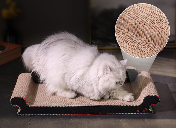 Scarlet pentru pisici in forma de canapea - din hartie ondulata