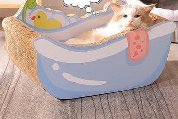 Ξύστρα για γάτες με χώρο ύπνου και παιχνιδιού - διαφορετικά μοντέλα