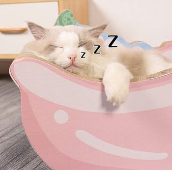 Ξύστρα για γάτες με χώρο ύπνου και παιχνιδιού - διαφορετικά μοντέλα