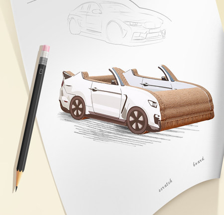 Zgarietor de pisici in forma de masina