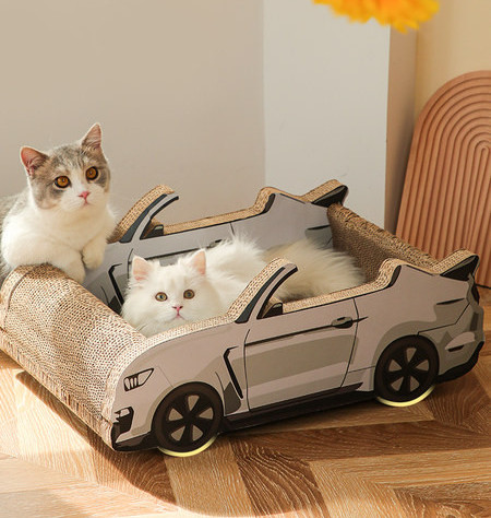 Zgarietor de pisici in forma de masina