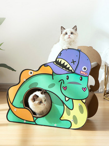 Ξύστρα γάτας από κυματοειδές χαρτί - δύο μοντέλα