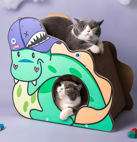 Grebalica za mačke od valovitog papira - dva modela